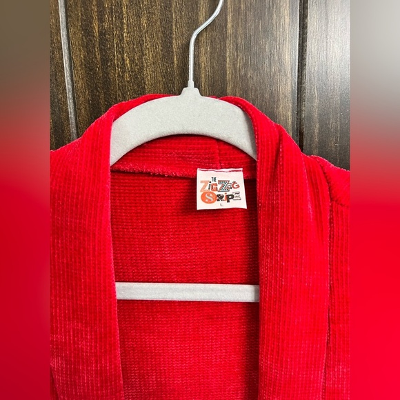 Red Women's Cardigan-Velvety Material-Size:Large - Picture 3 of 7